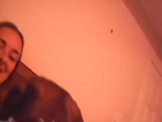 Cute MILF smiles as she gets licked by her pet